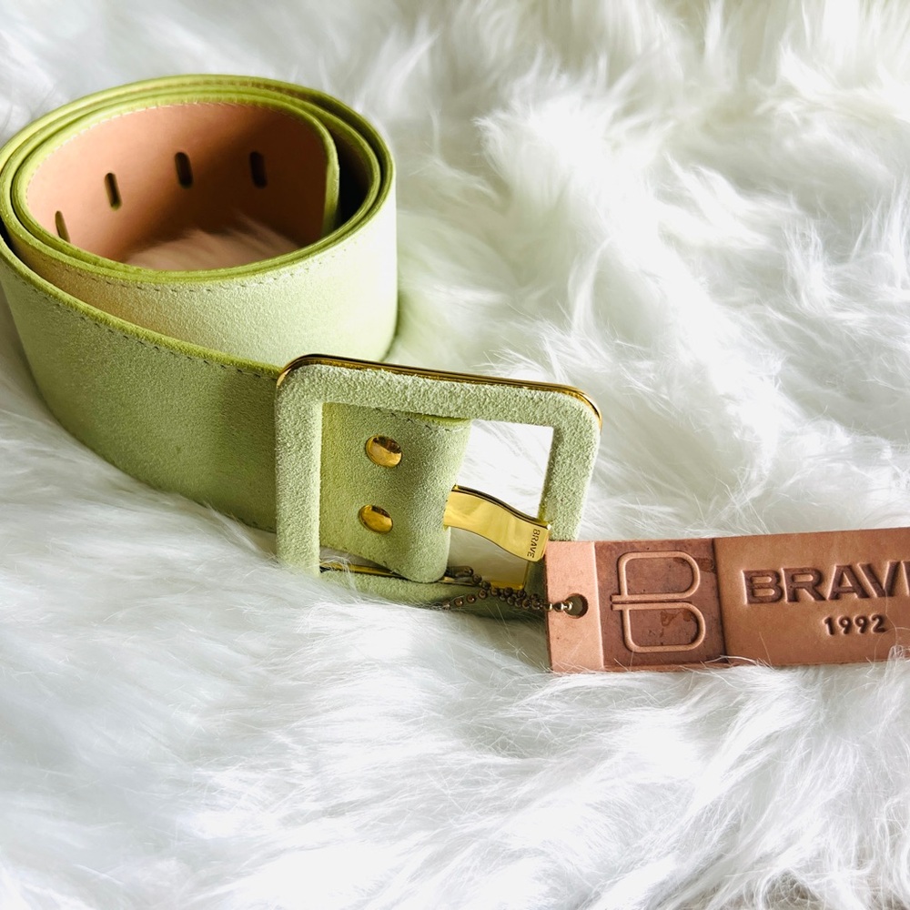 🇨🇦 Brave Leather Collection - Pistachio Leather Belt